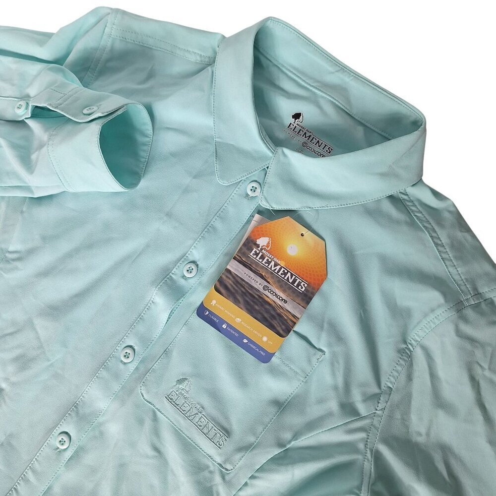 Mossy Oak Elements Youth Fishing Shirt Blue Large